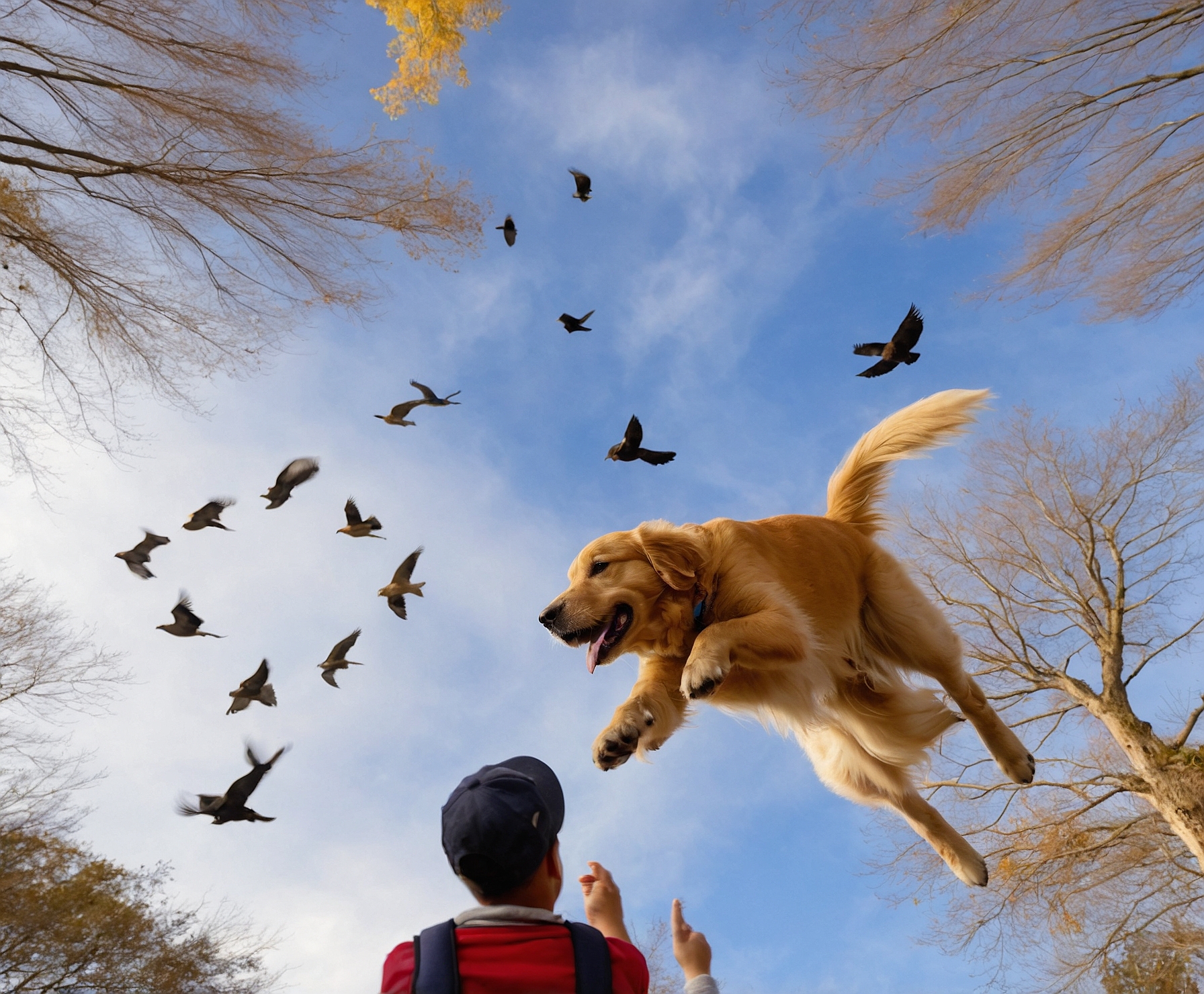 Golden retriever ladrando en varios tonos